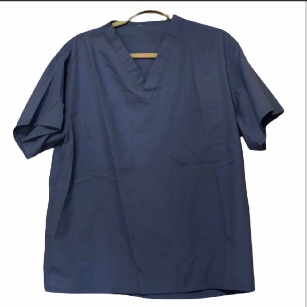 *Hospital Scrubs Blue Reversible Scrub Top Medline Large Men’s  Women’s Uniform